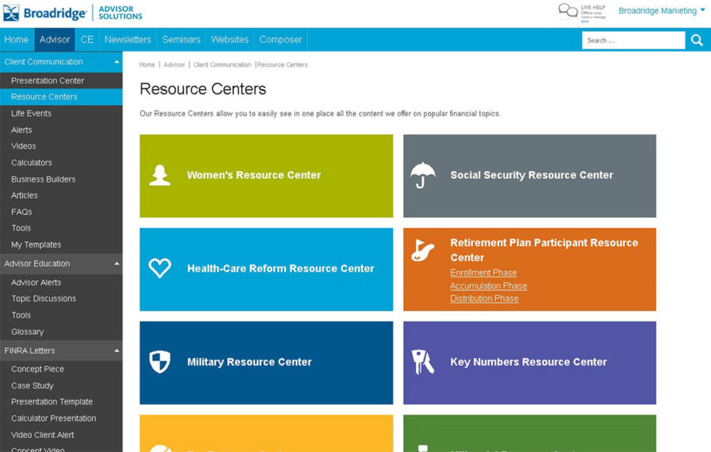 Broadridge cloud communication platform interface