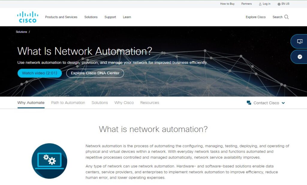 Cisco website screenshot