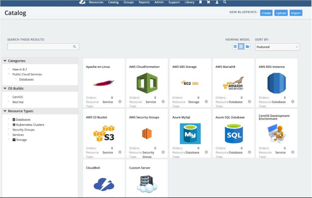 CloudBolt hybrid cloud software service catalog