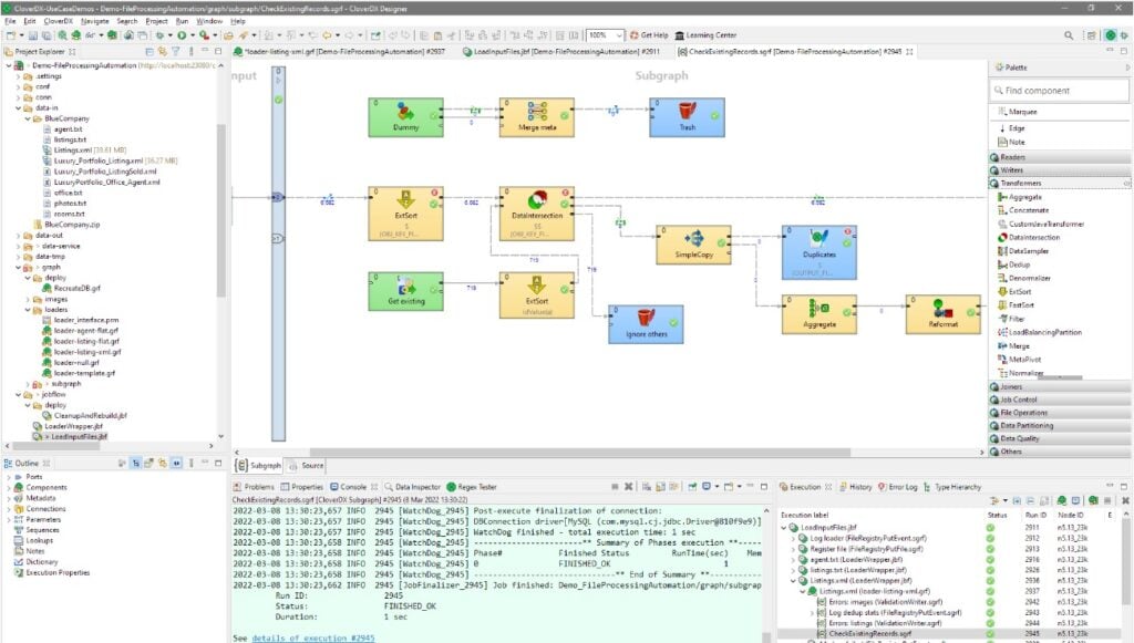 CloverDX data migration software interface