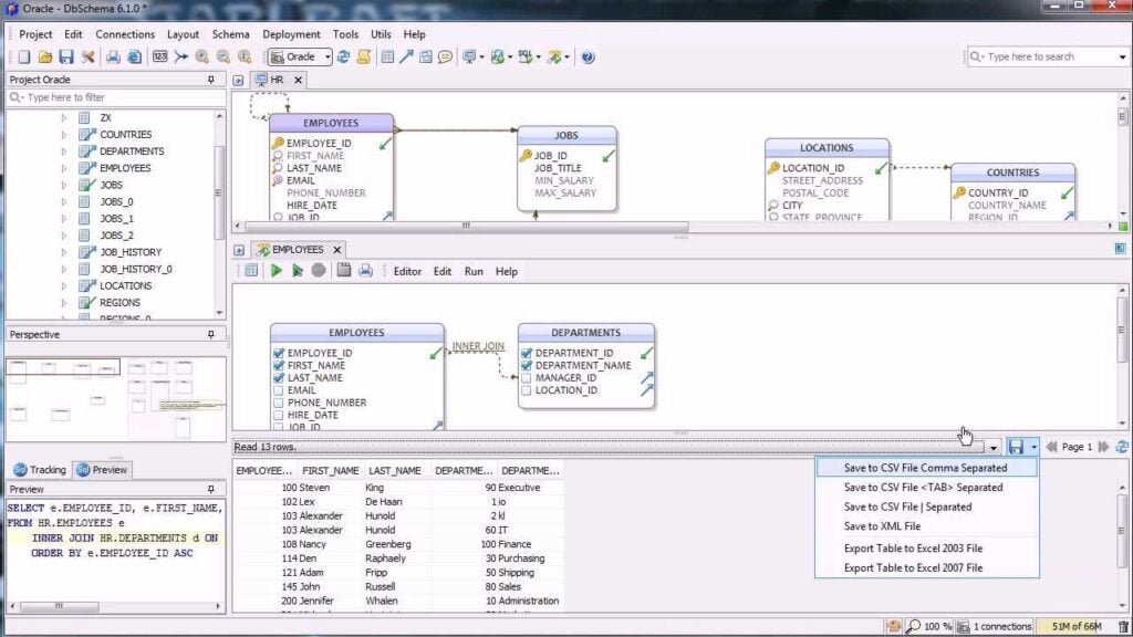A photo focused on the interface design of DbSchema.