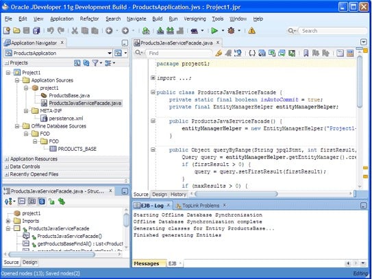 Oracle JDeveloper's central dashboard