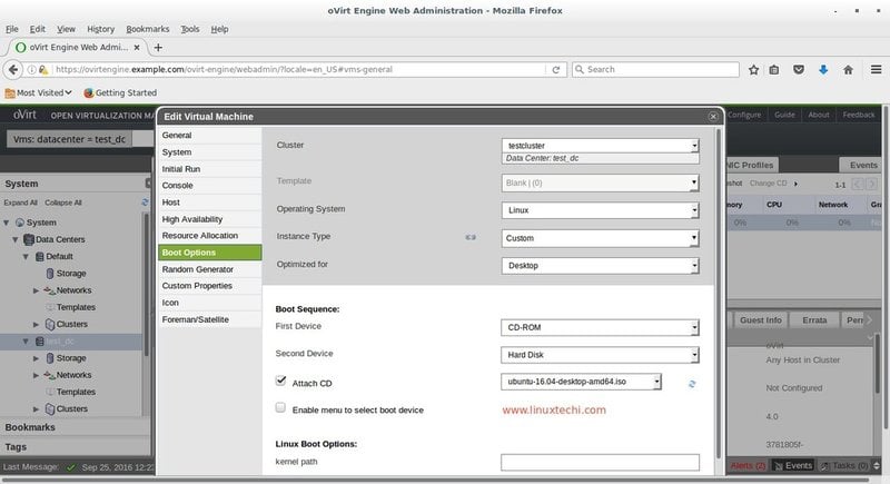 How virtual machines are created and configured in oVirt, a server virtualization software