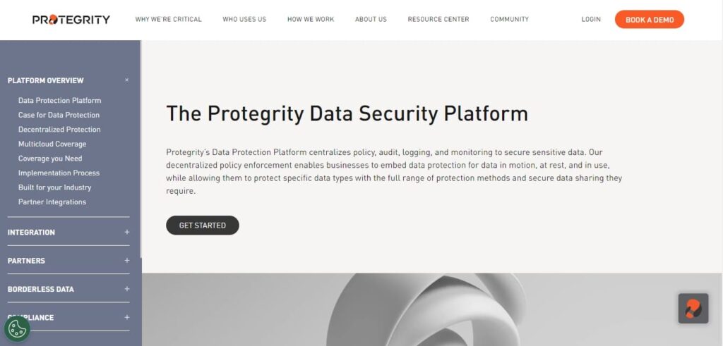 Protegrity website screenshot