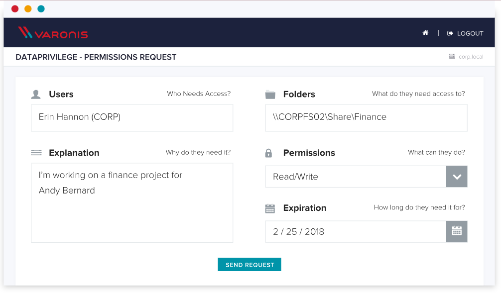 Authorization processes feature of DataPrivilege data governance software