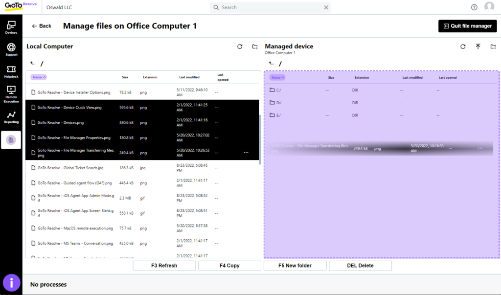 Go To Resolve file manage interface