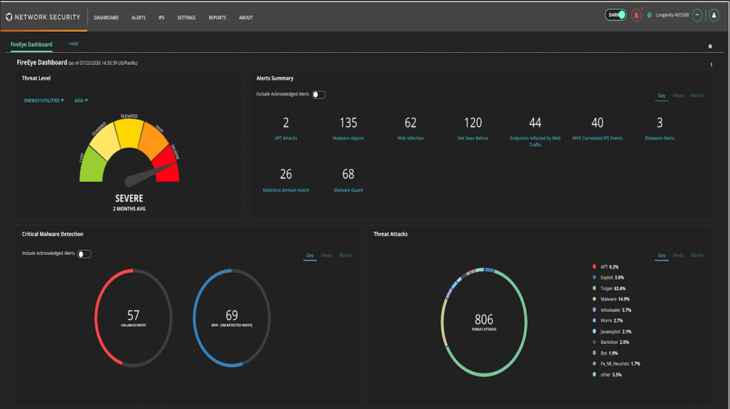 Trellix Network Security intrusion prevention software interface