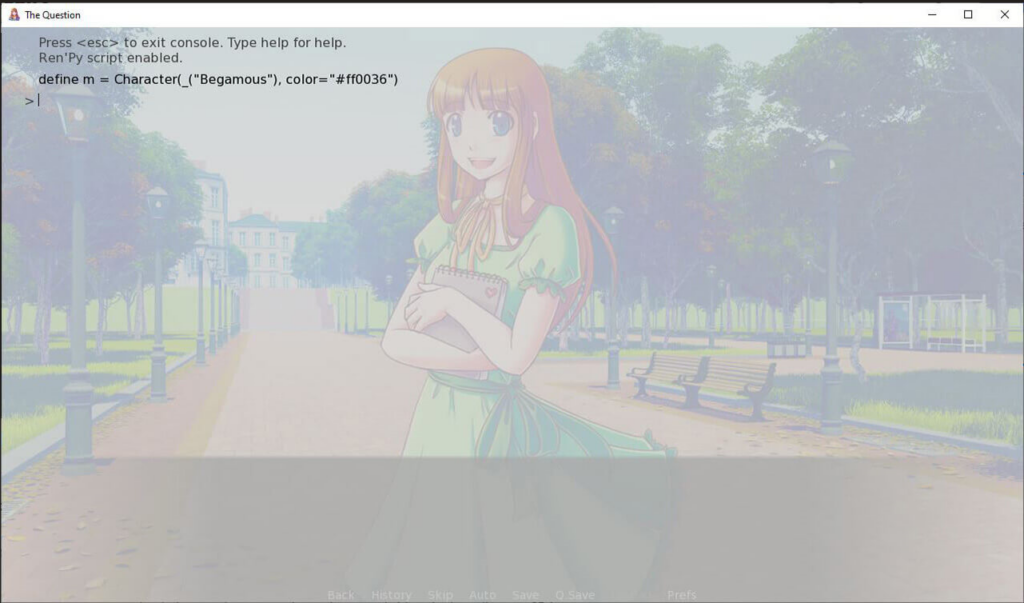 Ren'Py game engine software interface
