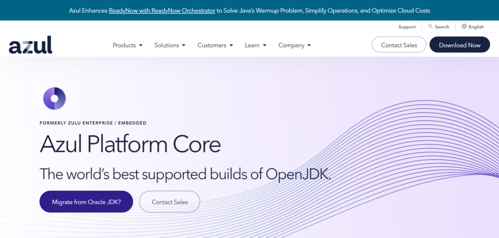 Azul Platform Core website