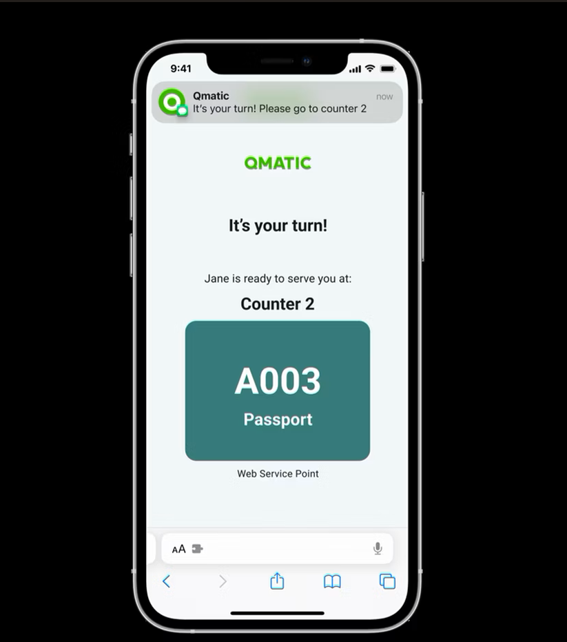 Qmatic queue management system interface