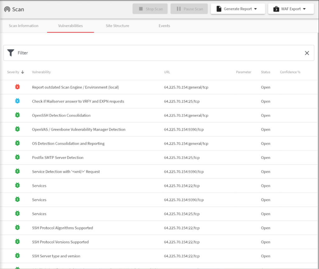 Acunetix network vulnerability scanner