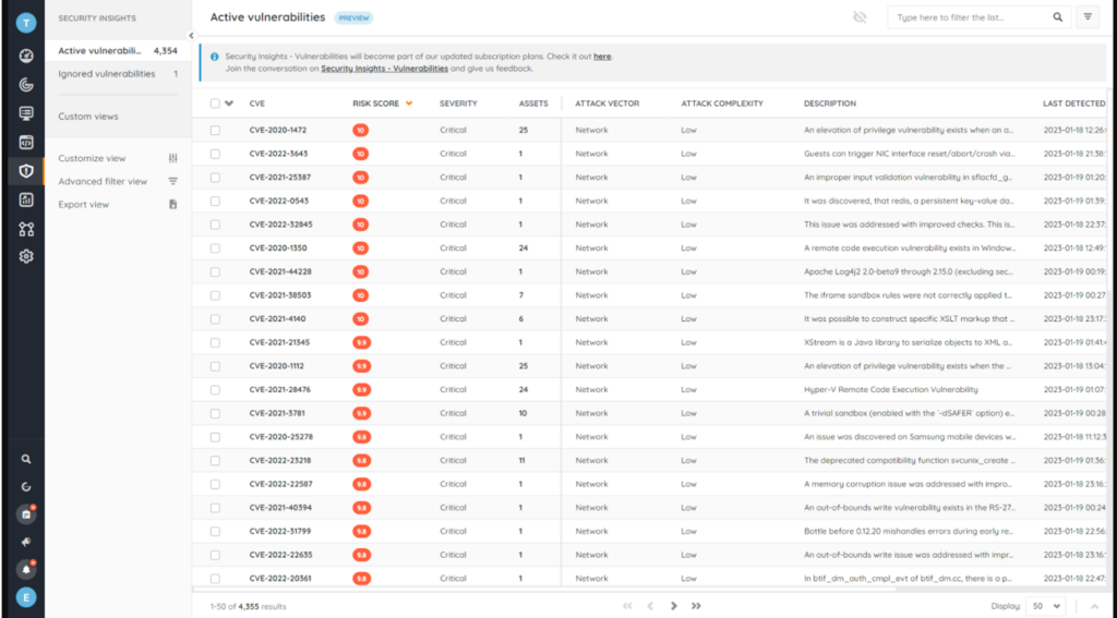 Lansweeper's security insights