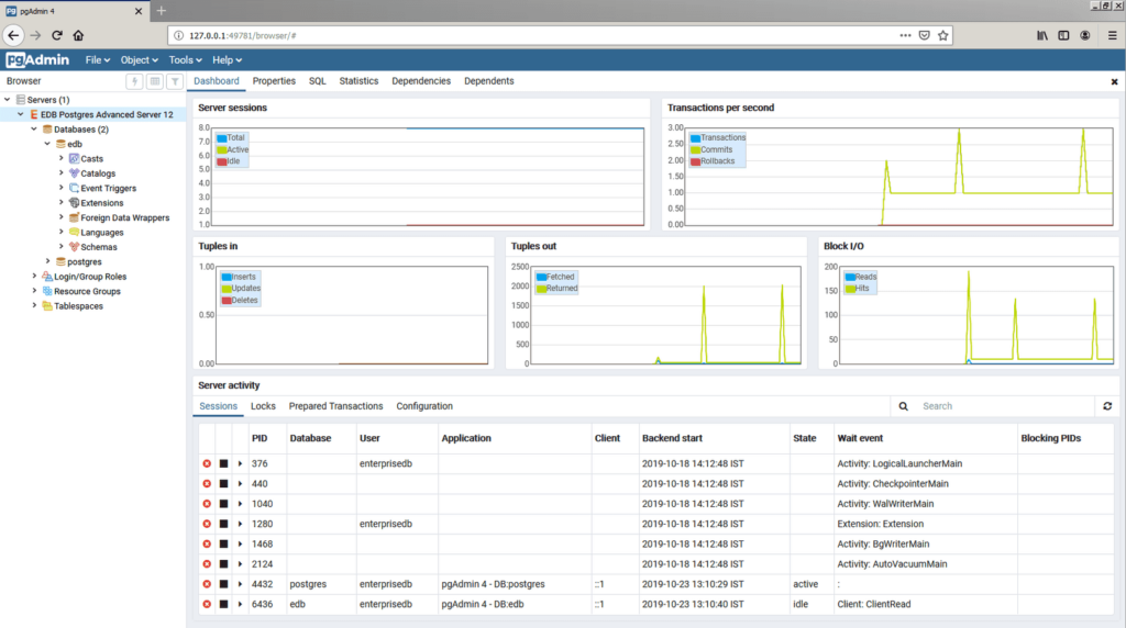 EDB Postgres Advanced Server relational databases software interface
