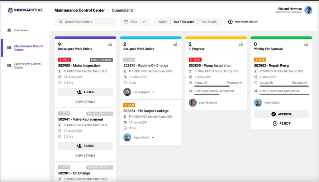 Innovapptive connected worker platform interface