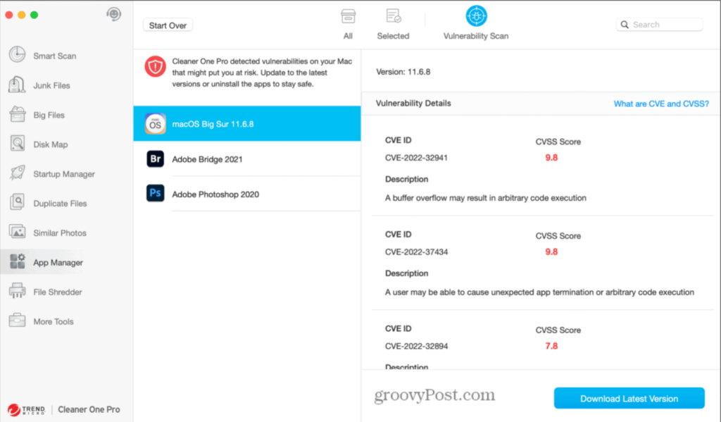 Overview of Cleaner One Pro's app manager, which locates these files and groups them by size, making it easy for you to choose which files you want to delete.