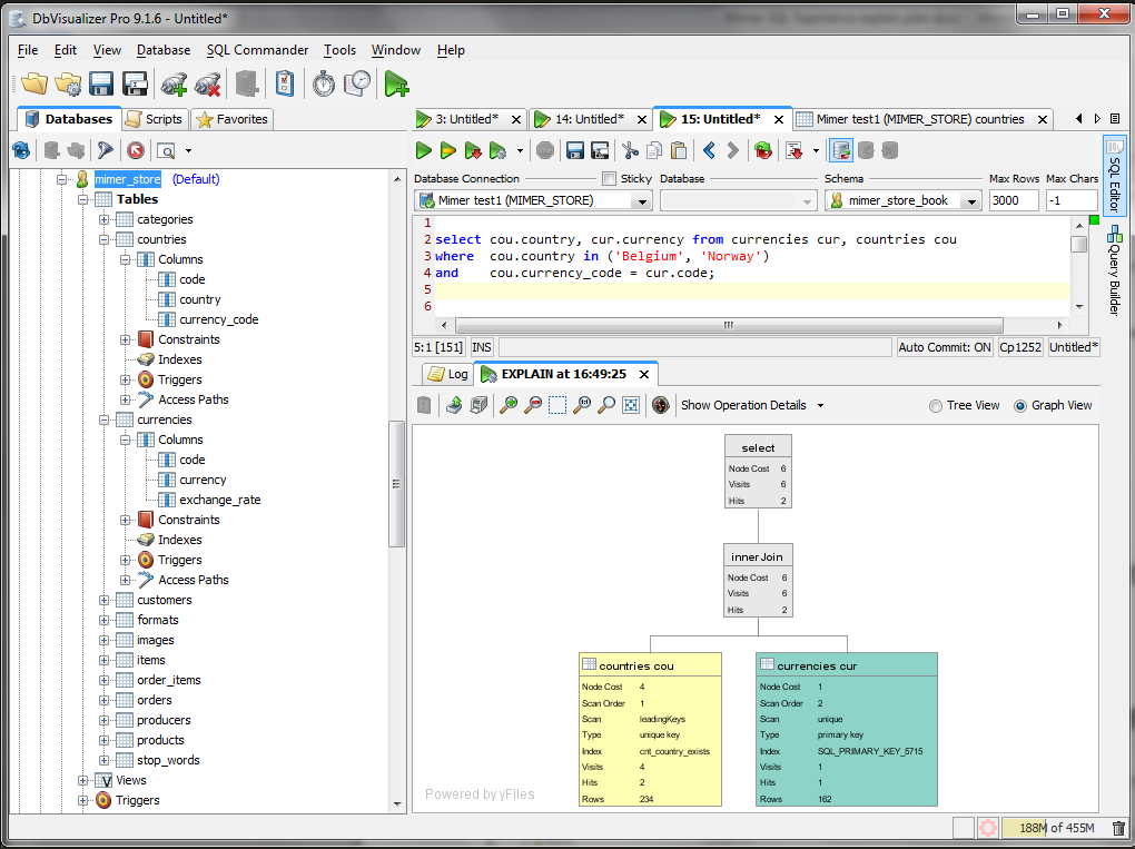 DbVisualizer feature in Mimer SQL relational database software