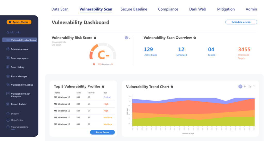CYRISMA vulnerability management tool interface