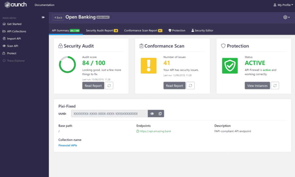 42Crunch API summary overview