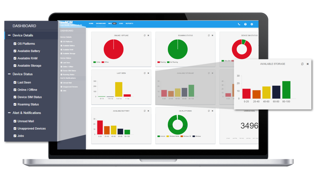 42gears mobility systems' new view of SureMDM software dashboard