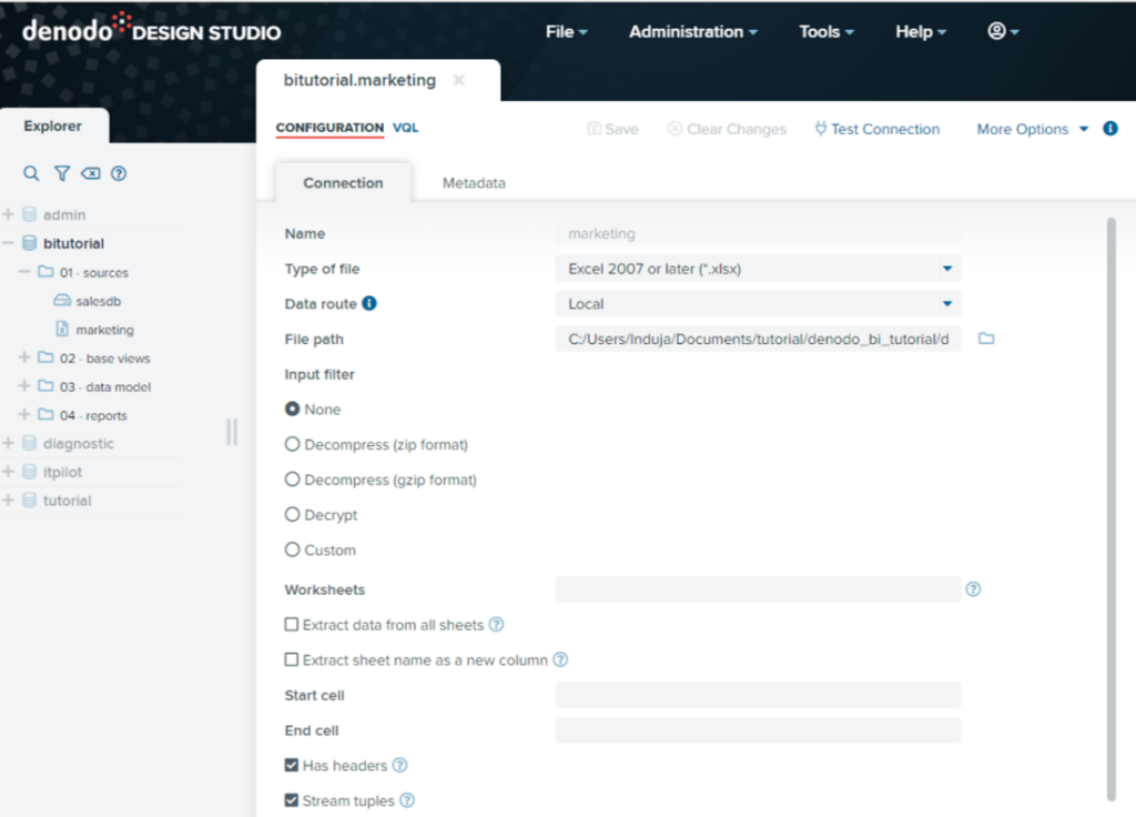 Denodo data fabric software interface