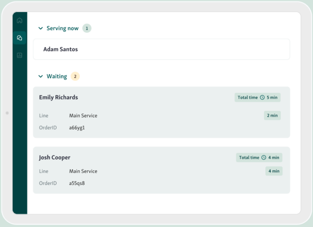 Qminder queue management system interface