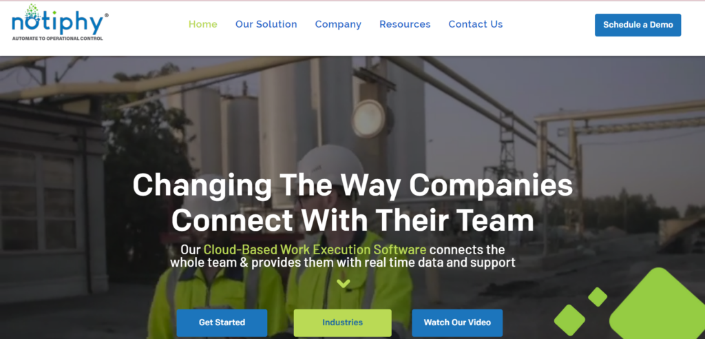 Notiphy connected worker platform interface