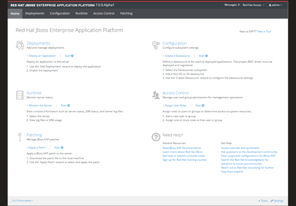 Red Hat JBoss Enterprise Application Platform application server software revamped admin console