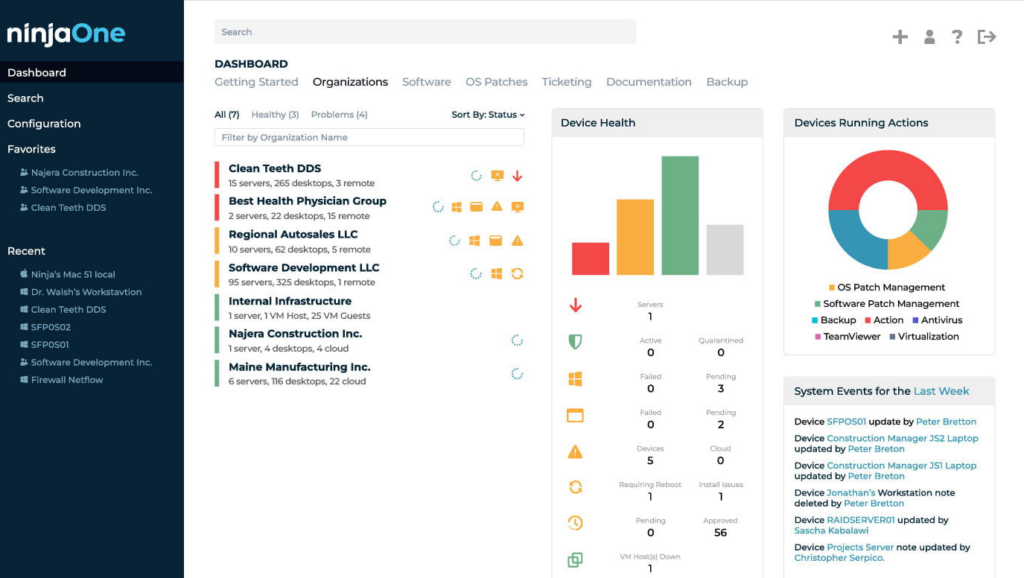 NinjaOne endpoint management software interface