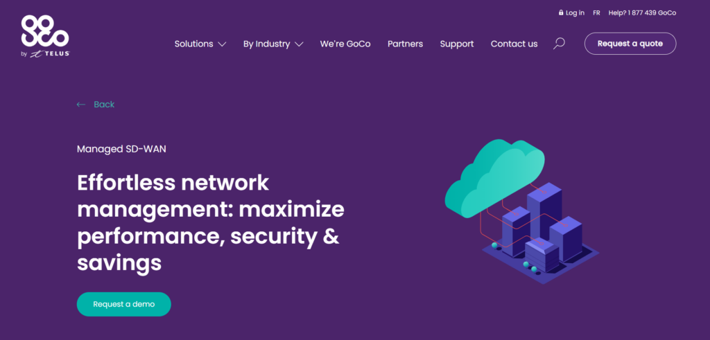 Screenshot of GoCo's website for its SD-WAN solutions