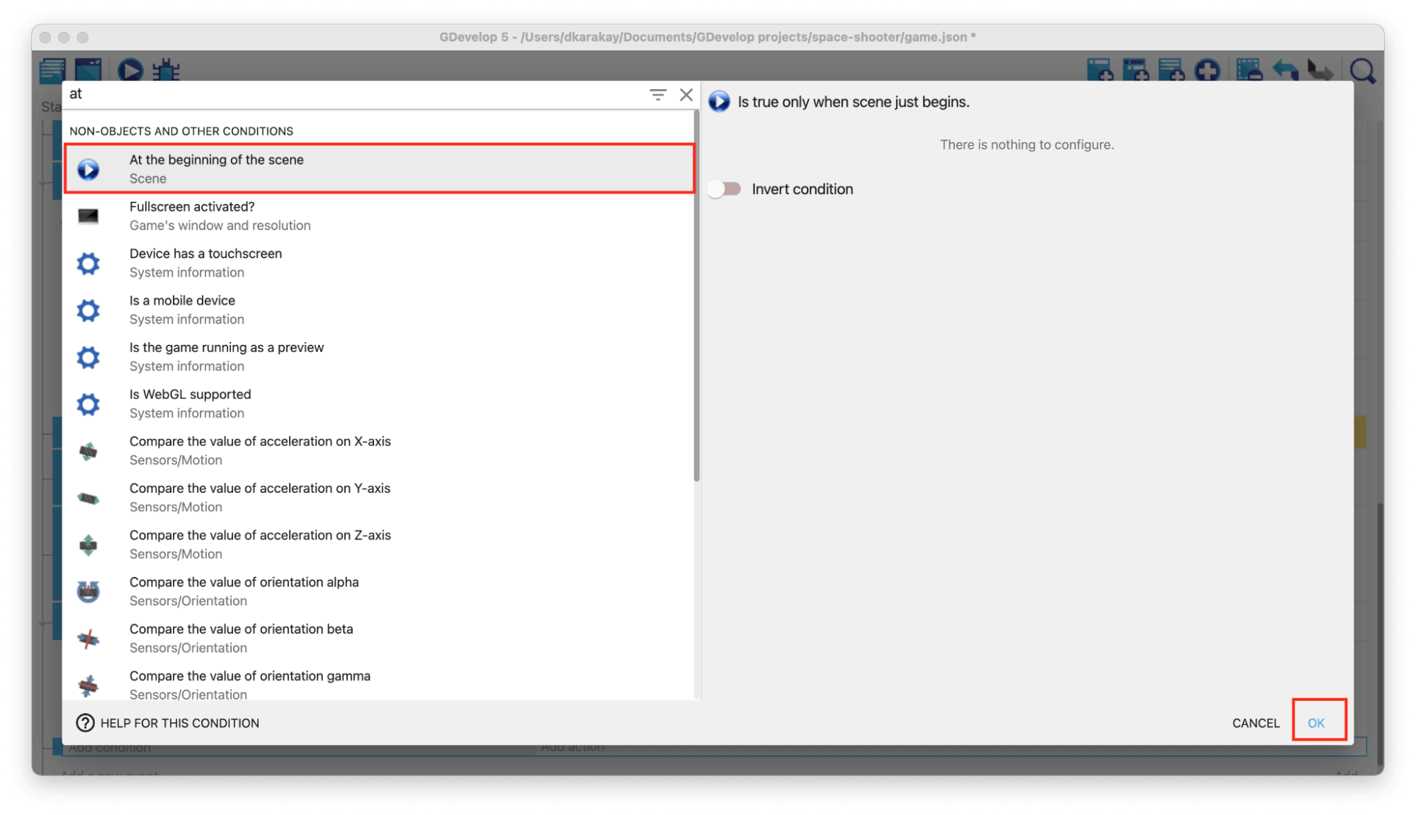 Using audio assets in GDevelop as part of the game development process