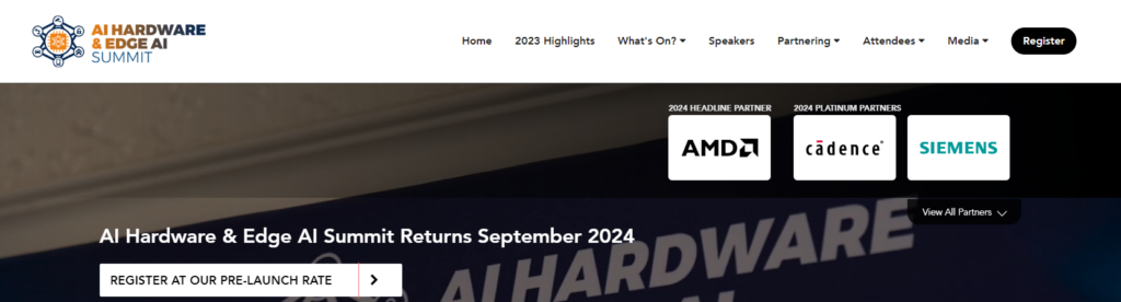 AI Hardware & Edge AI Summit 2024 website screenshot