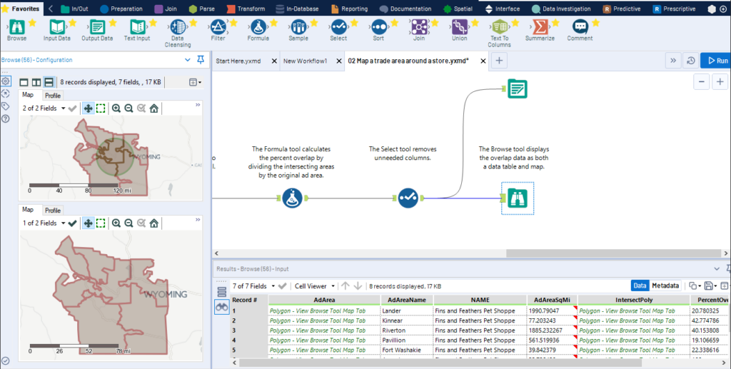 Alteryx data enrichment and insights dashboard