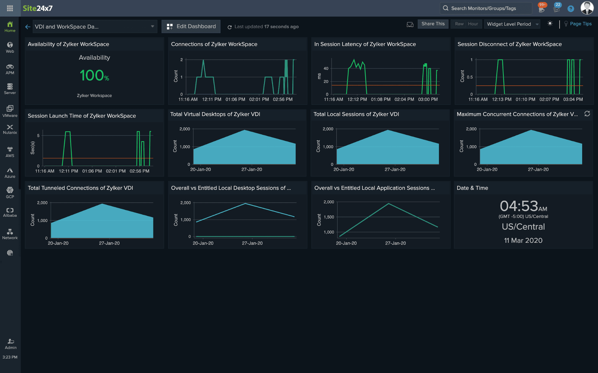 Amazon WorkSpaces interface screenshot