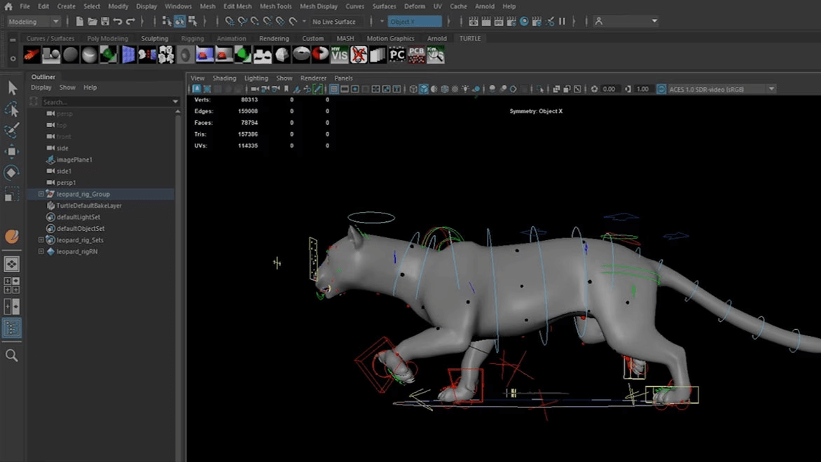 Using Maya to rig 3D video game characters in motion