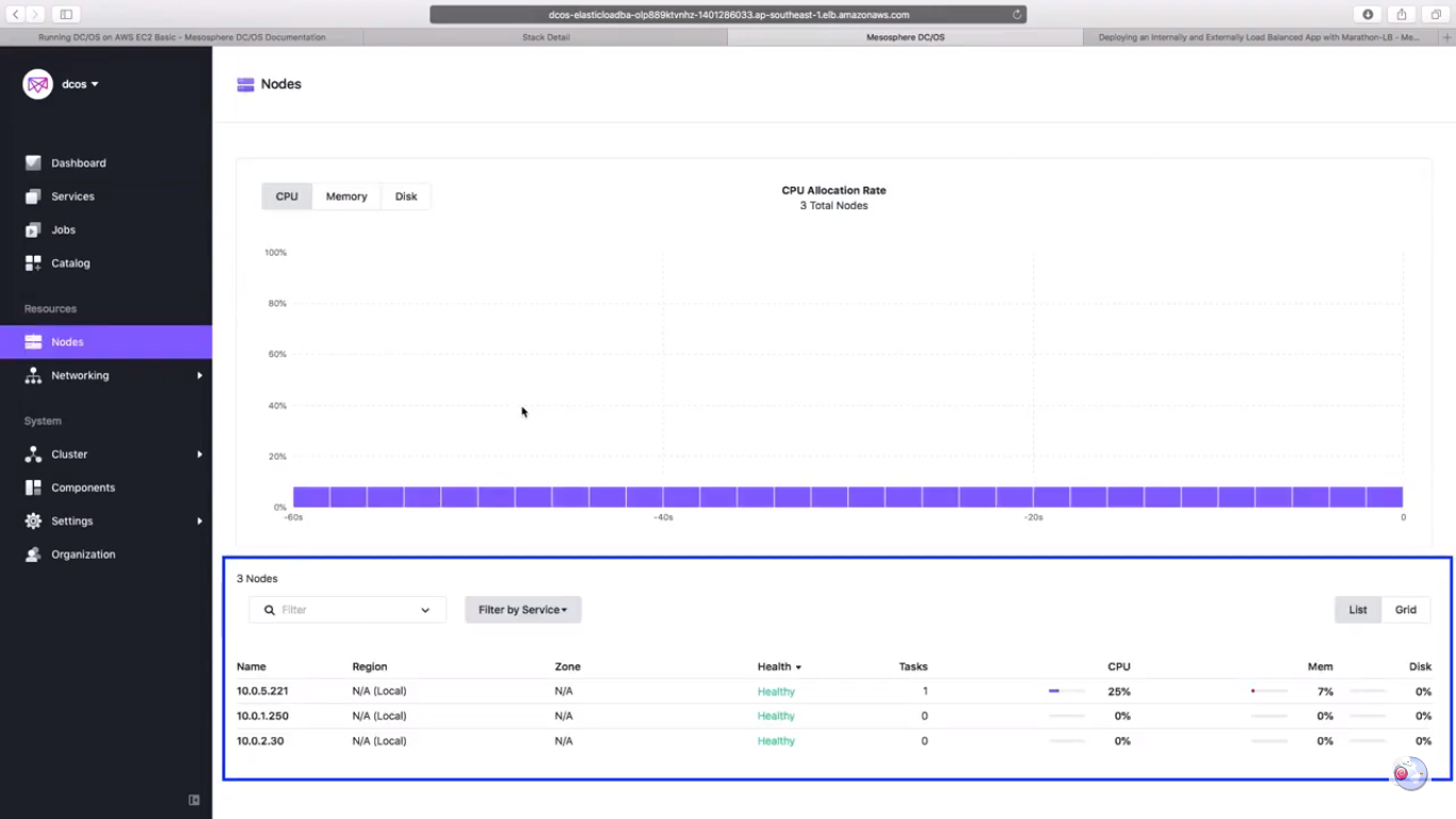 Containerized app deployment in Apache Mesos screenshot
