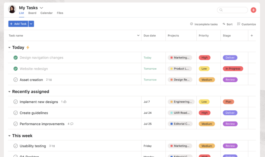 Asana Issue Tracking Software