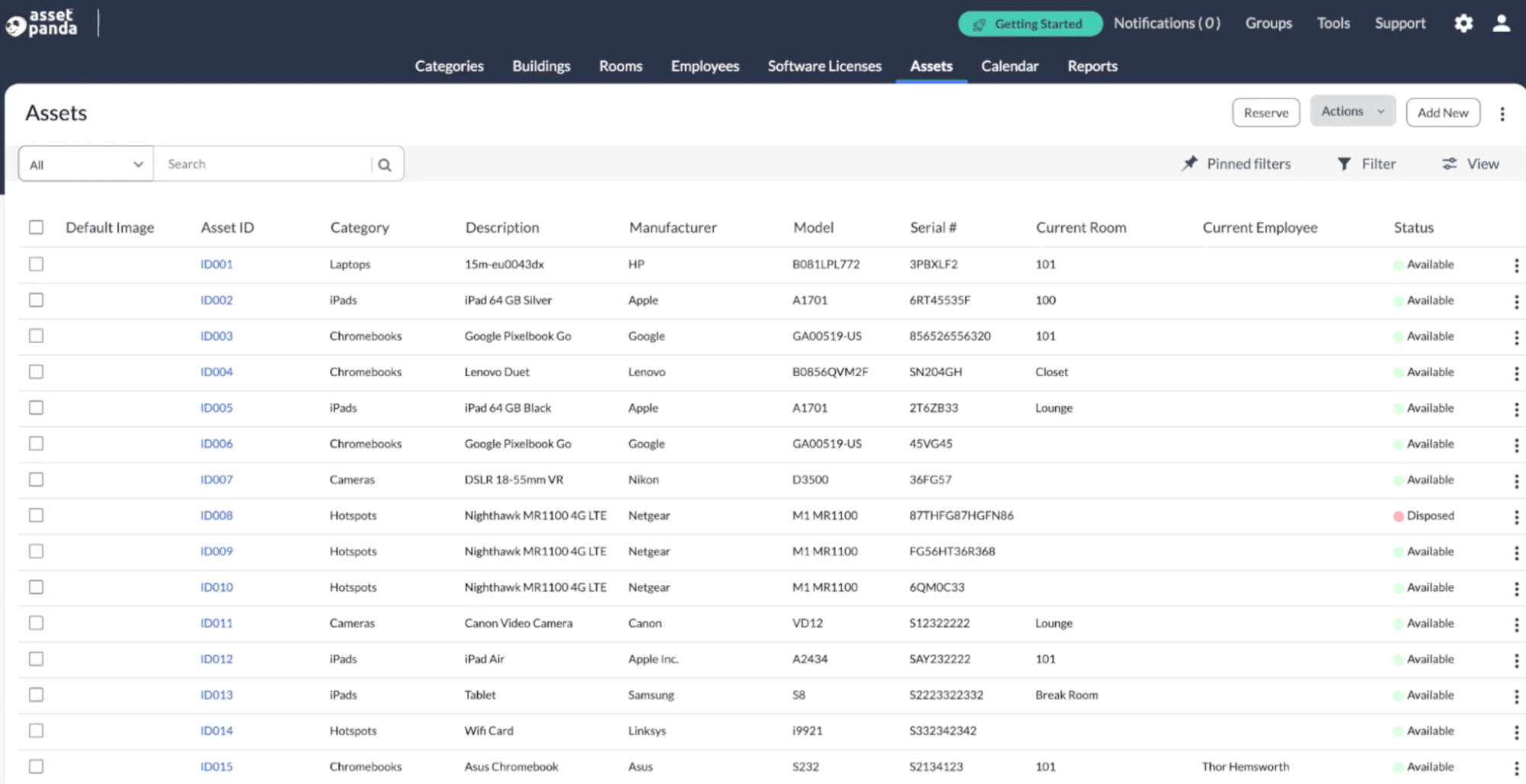 View all IT assets with Asset Panda's IT inventory management software