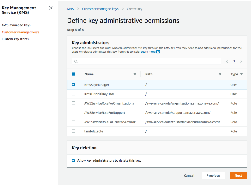 AWS Key Management Service tool sample