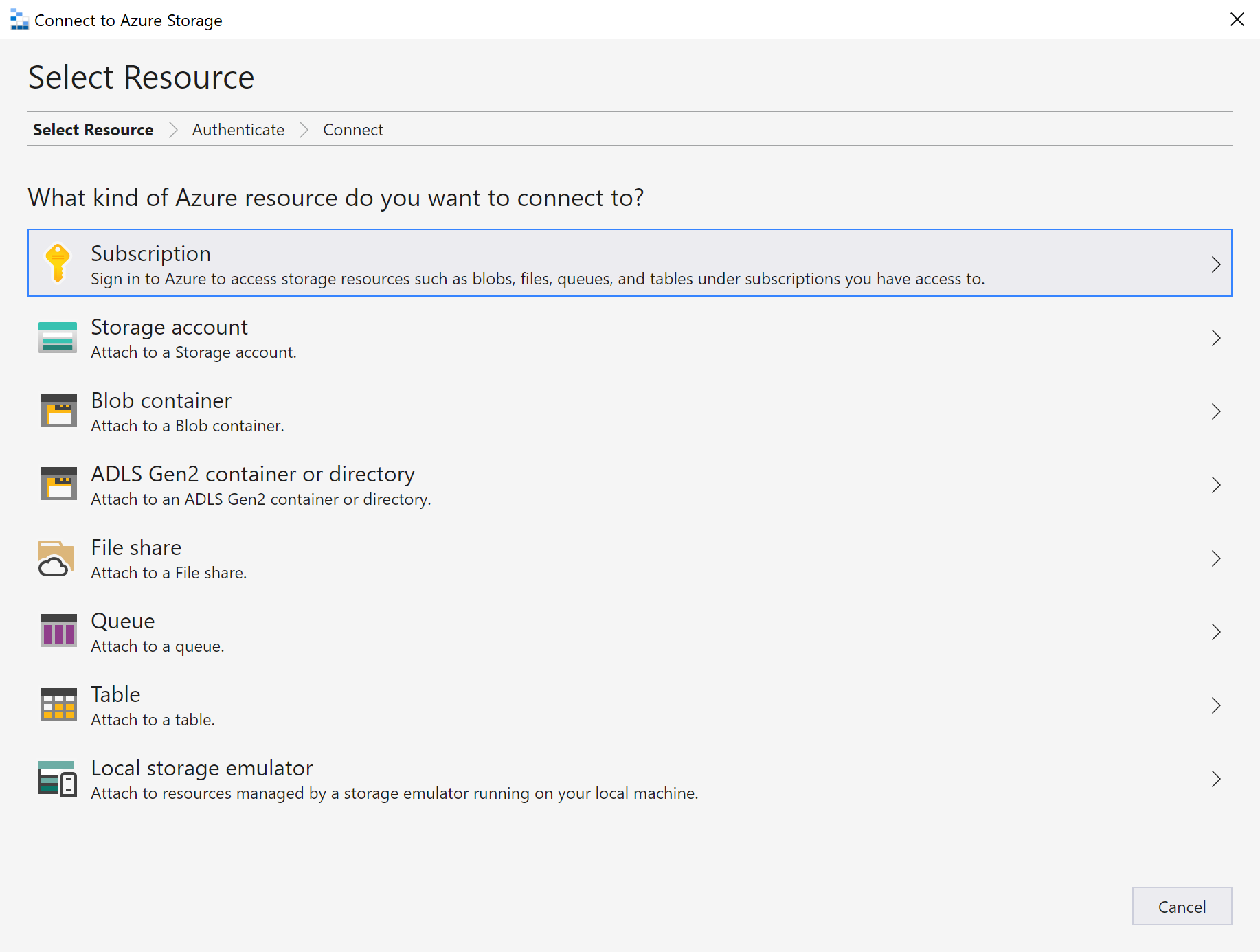 Azure Storage Explorer screenshot