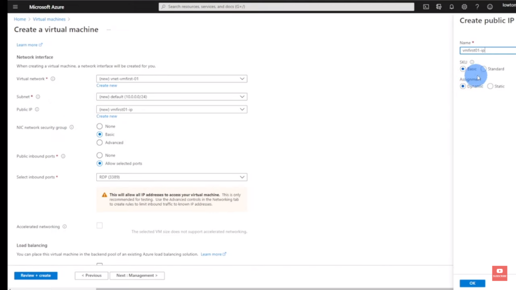 Virtual machine creation process in Azure Virtual Machines