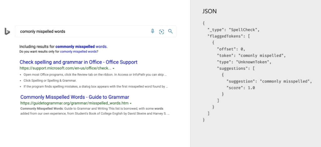 Bing Spell Check API NLP software's capabilities overview
