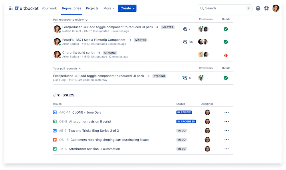bitbucket review - bitbucket software dashboard