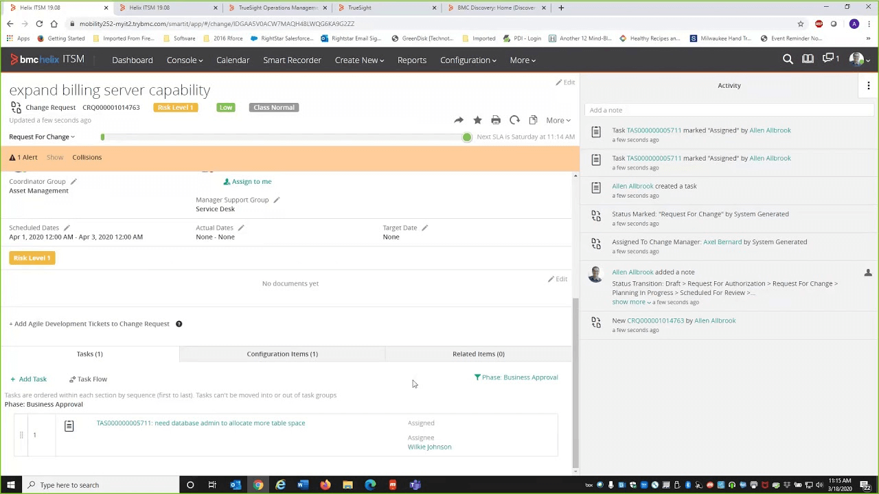 Managing change management with BMC Helix ITSM