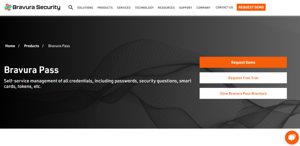 Bravura Pass password manager homepage screenshot