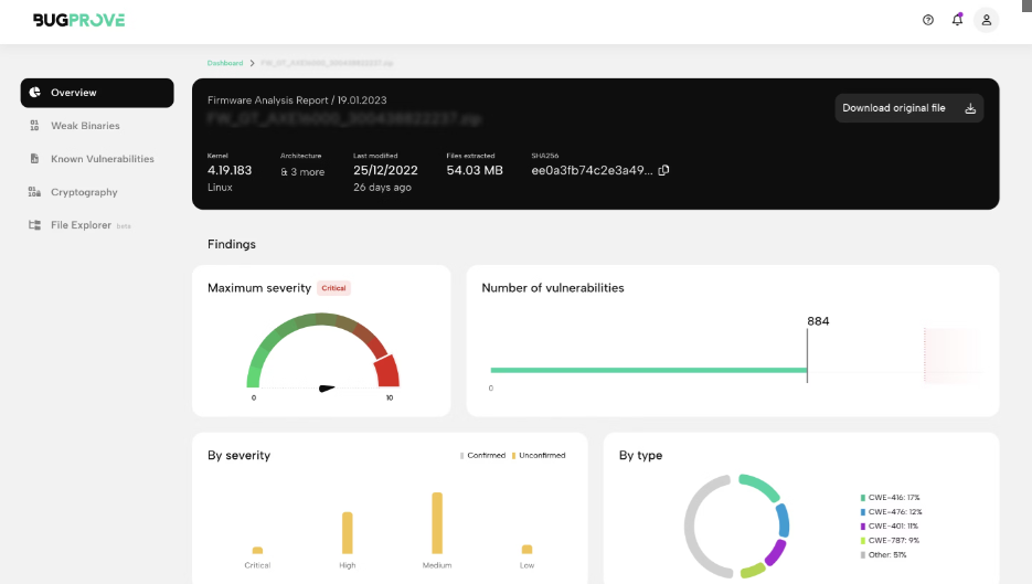 BugProve an IoT security platform firmware analysis report