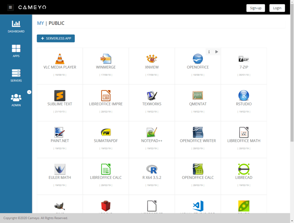 Cameyo storage virtualization interface