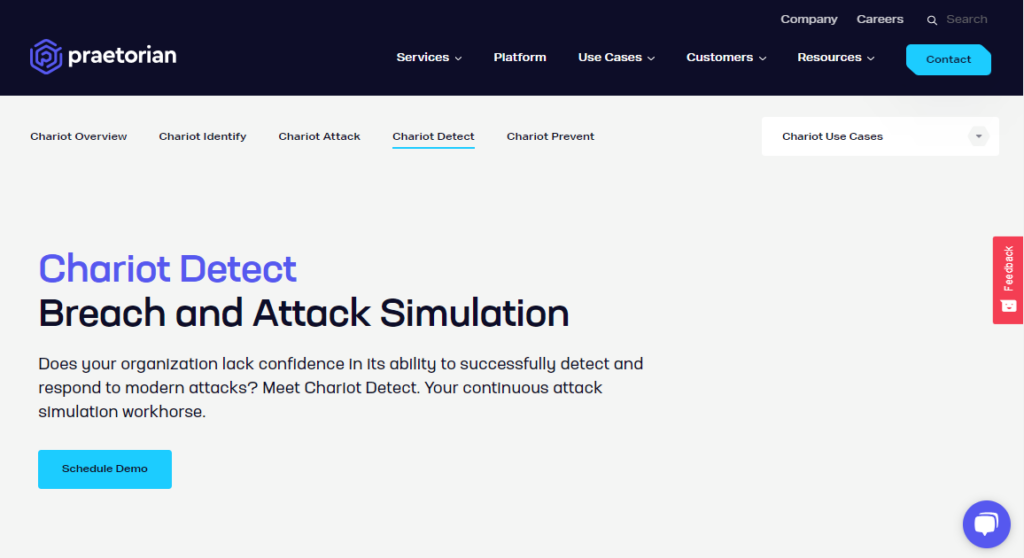 Home page of Chariot Detect BAS software
