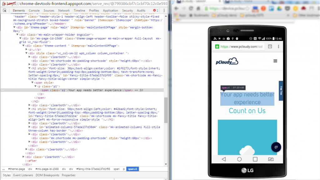 Chrome Mobile DevTools Debugging Tools