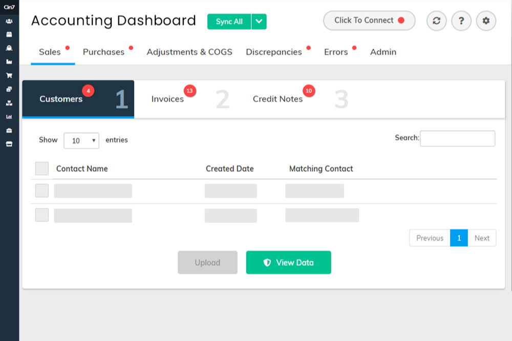 A photo focusing on the accounting dashboard of the tool Cin7 Omni.