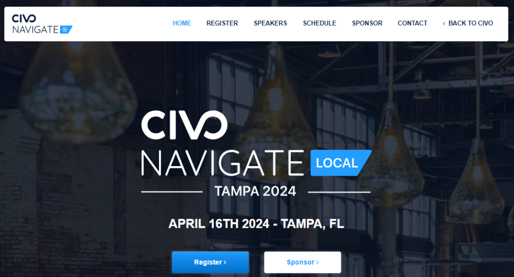 Civo Navigate homepage screenshot